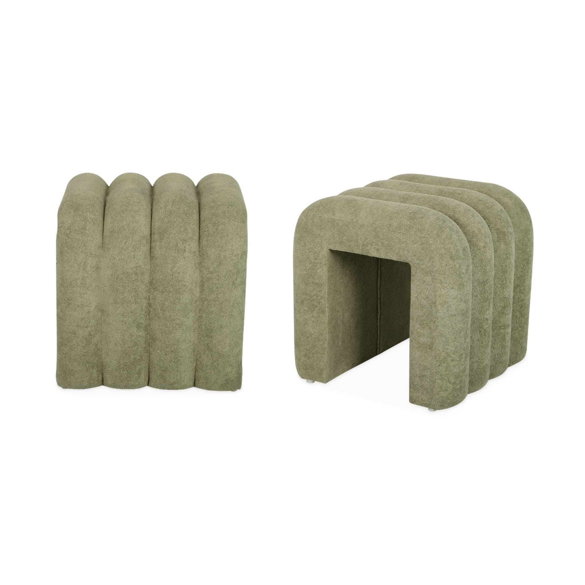 sweeek Set of 2 contemporary fabric poufs