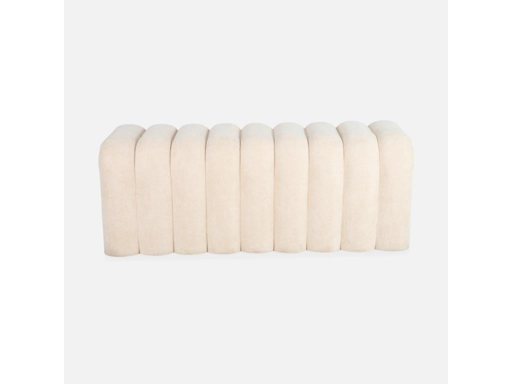 Contemporary beige fabric bench/bench