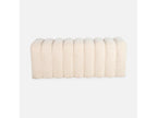 Contemporary beige fabric bench/bench