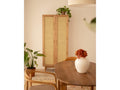Fir wood wardrobe with natural rattan weave, 180*80*40cm - Cosy Furniture