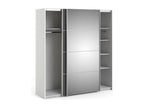Urbideco 2-Door Wardrobe, Bedroom Furniture, Walk-in Closet, Clothes Storage, 182x64x202 cm, Grey and White