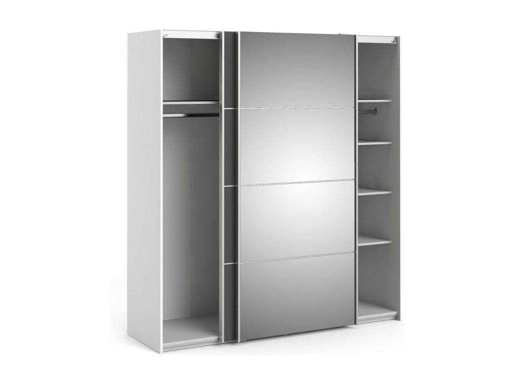 Urbideco 2-Door Wardrobe, Bedroom Furniture, Walk-in Closet, Clothes Storage, 182x64x202 cm, Grey and White