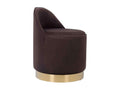 Swivel Velvet Stool Mobiliercosy 68cm Brown