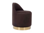 Swivel Velvet Stool Mobiliercosy 68cm Brown