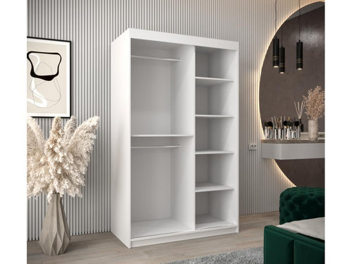 Zenmobilier 2-Door Sliding Wardrobe 200/120/62 White/White