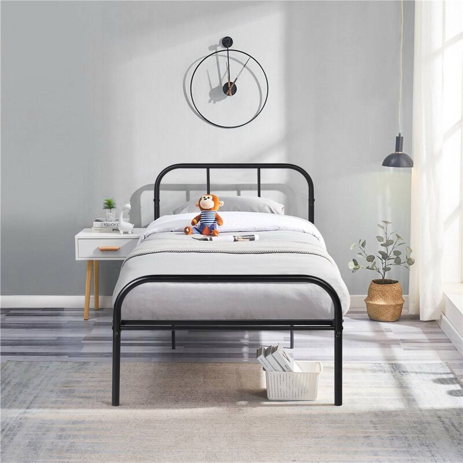 Eggree - Single Metal Bed Frame Design 90x190cm - Black