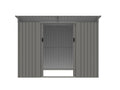 4.77 m² Grey Galvanized Steel Metal Garden Shed - Zenmobilier