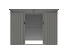 4.77 m² Grey Galvanized Steel Metal Garden Shed - Zenmobilier