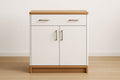 White MDF wood sideboard with 2 doors and 1 drawer