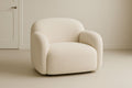 Beige Polyester Bouclé Fabric Armchair