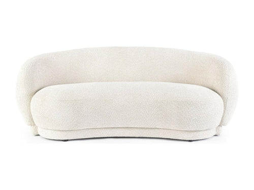 3-seater sofa in white bouclé fabric L191 - Decoessentielle