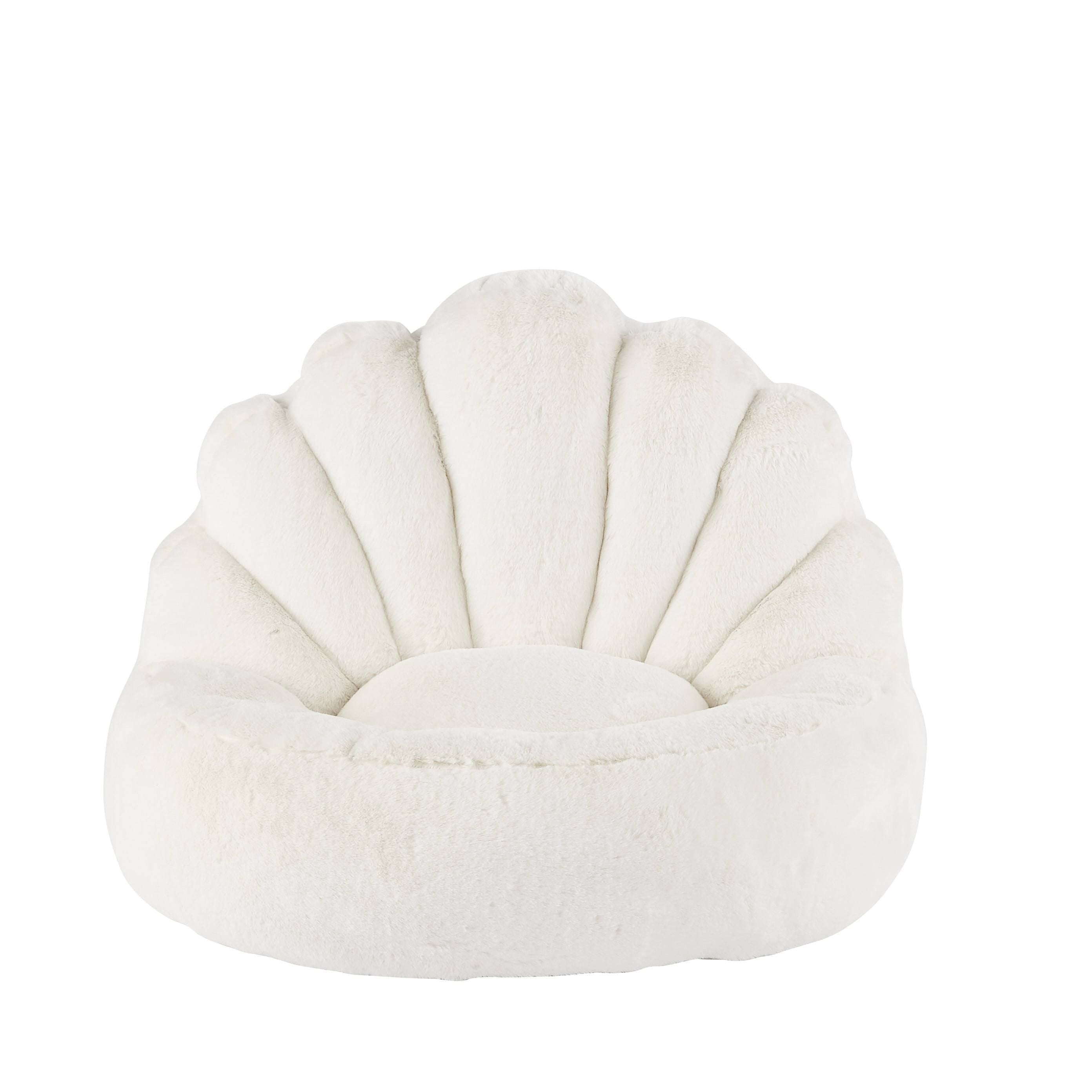 Ecru schelpvormige Kinderpoef uit imitations Wit Kind - Maisons Du Monde
