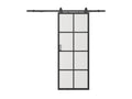 Sliding door with surface-mounted system - aluminum and tempered glass - H205 x W83 cm - Decoauthentic II 