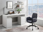 Homeepure desk with storage - white lacquered MDF