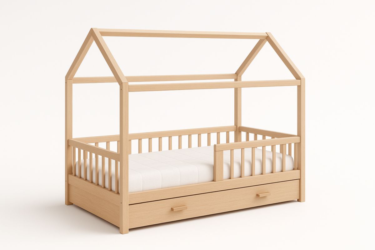 Wooden Cabin Bed with Drawer 145x77x160 cm