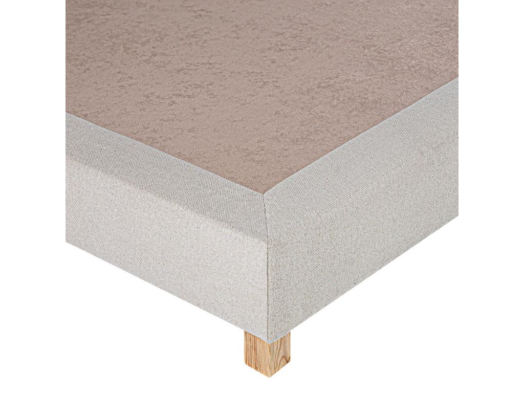 Cosy Furniture - Upholstered Bed Base 160*200 Beige Solid Wood Legs