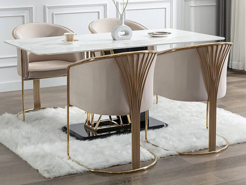 Chair Set - Beige/Gold