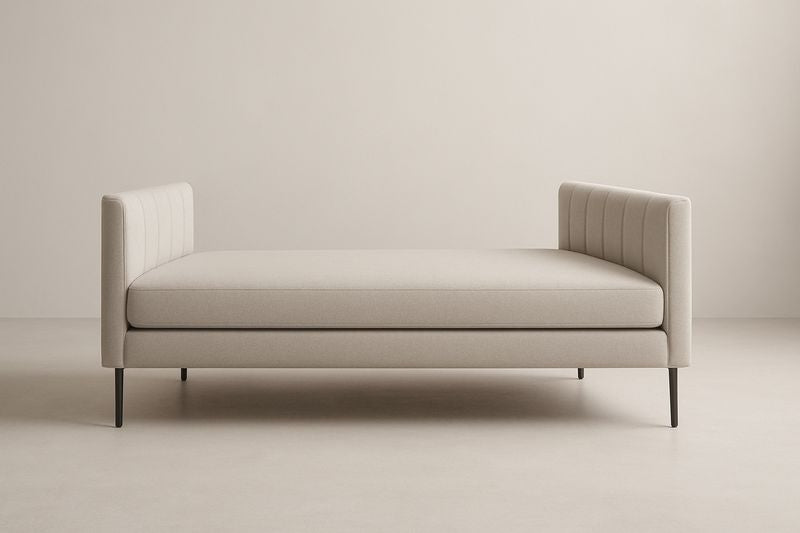 Daybed in fabric and metal, 200x100x85 cm, with cushion/mattress included