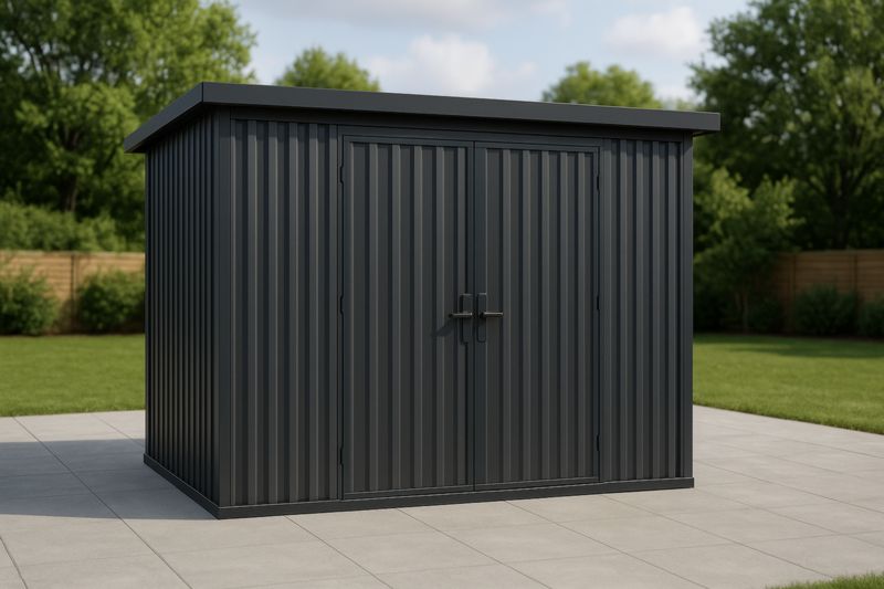 Black Steel Metal Garden Shed 5m²