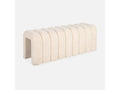 Contemporary beige fabric bench/bench