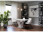Extendable dining table - Practical furniture - White lacquer 120-160 cm