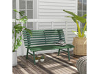Homeepure 2-seater garden bench with slatted backrest, green
