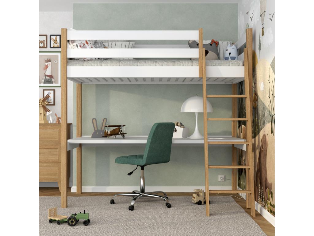 Loft Bed - White/Brown