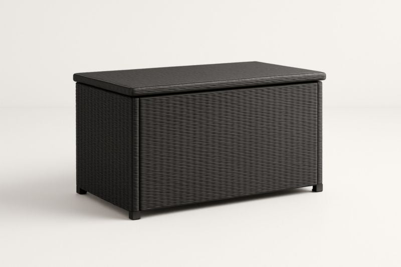 Black Woven Resin Storage Chest