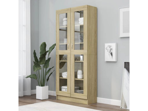 Logidoux Oak Display Cabinet 82.5x30.5x185.5 cm Engineered Wood