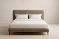 Double bed in polyester fabric 200x160x100 cm Beige