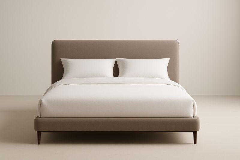 Double bed in polyester fabric 200x160x100 cm Beige