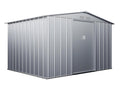 Grey galvanized steel metal garden shed, 9.92 m², Mobilierdoux