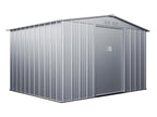Grey galvanized steel metal garden shed, 9.92 m², Mobilierdoux