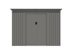 4.77 m² Grey Galvanized Steel Metal Garden Shed - Zenmobilier