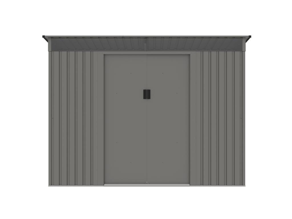 4.77 m² Grey Galvanized Steel Metal Garden Shed - Zenmobilier