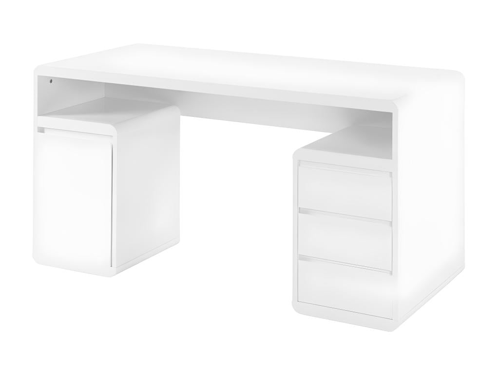 Homeepure desk with storage - white lacquered MDF