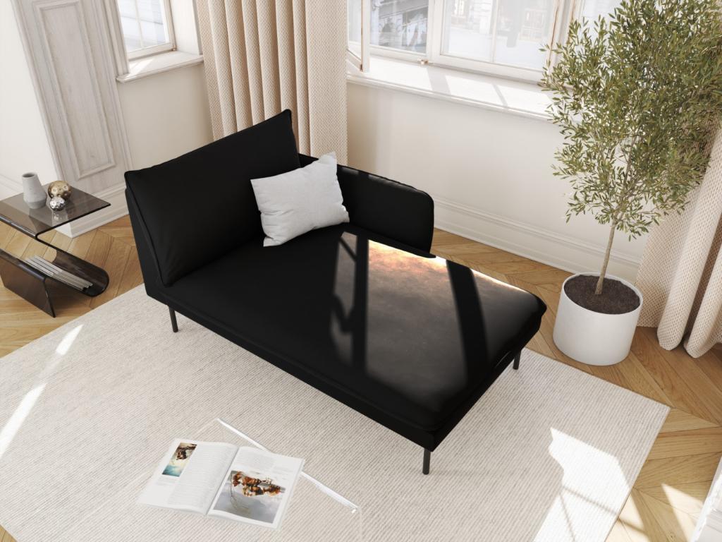 Maisonchaleur - Maisonchaleur right-facing chaise longue in black velvet - 170x110x95cm