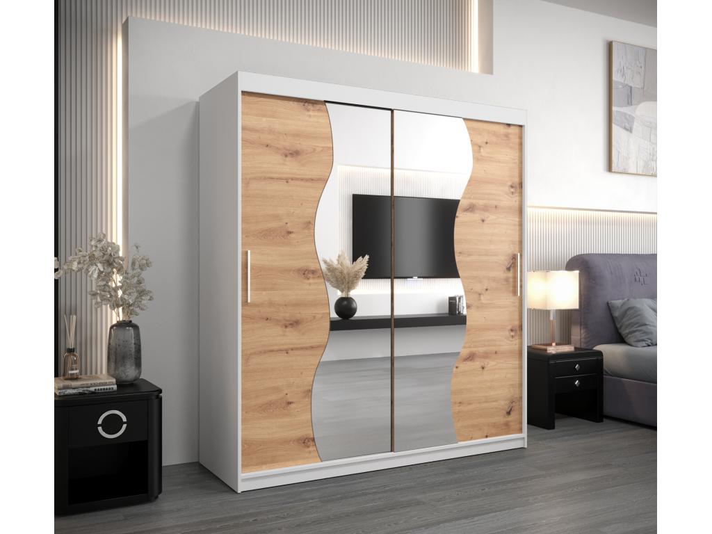 Wardrobe - Silver/White/Brown (1)