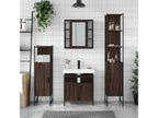 4-piece bathroom cabinet set in brown oak