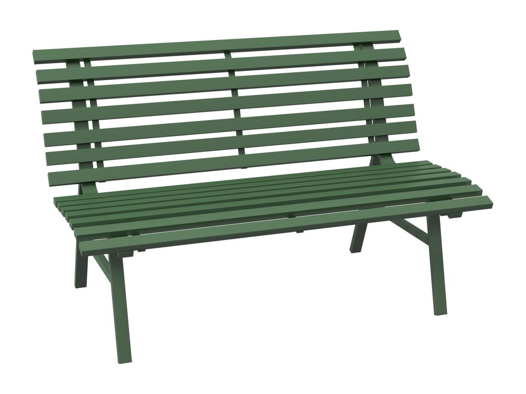 Homeepure 2-seater garden bench with slatted backrest, green