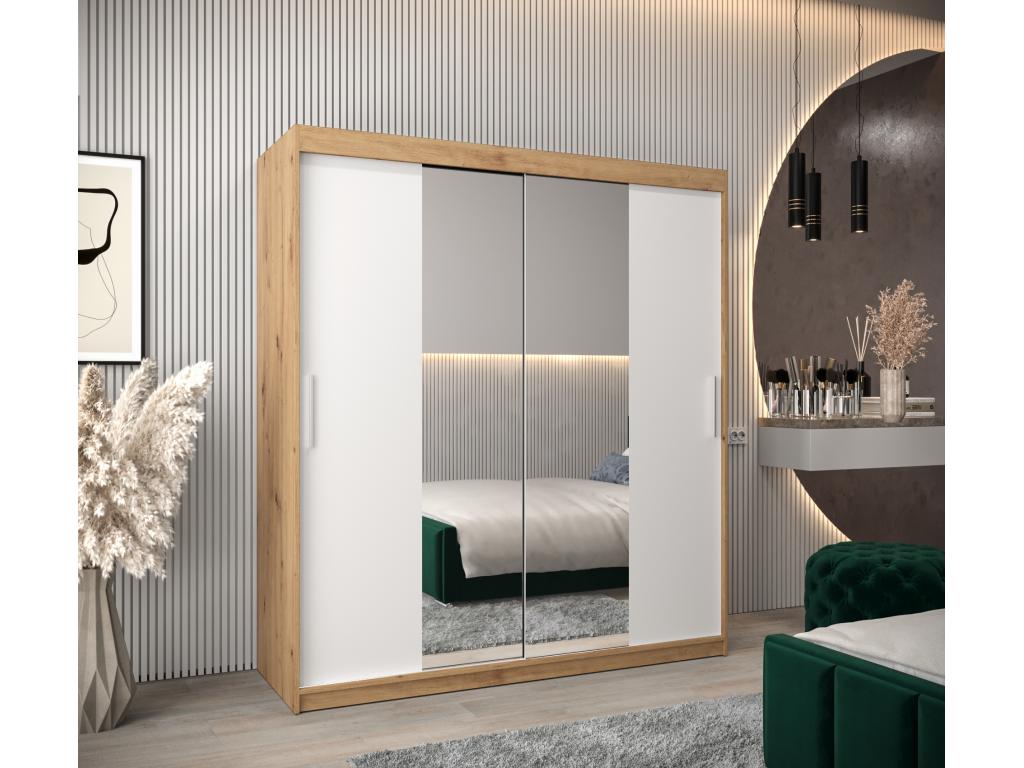 Wardrobe - Silver/White/Brown