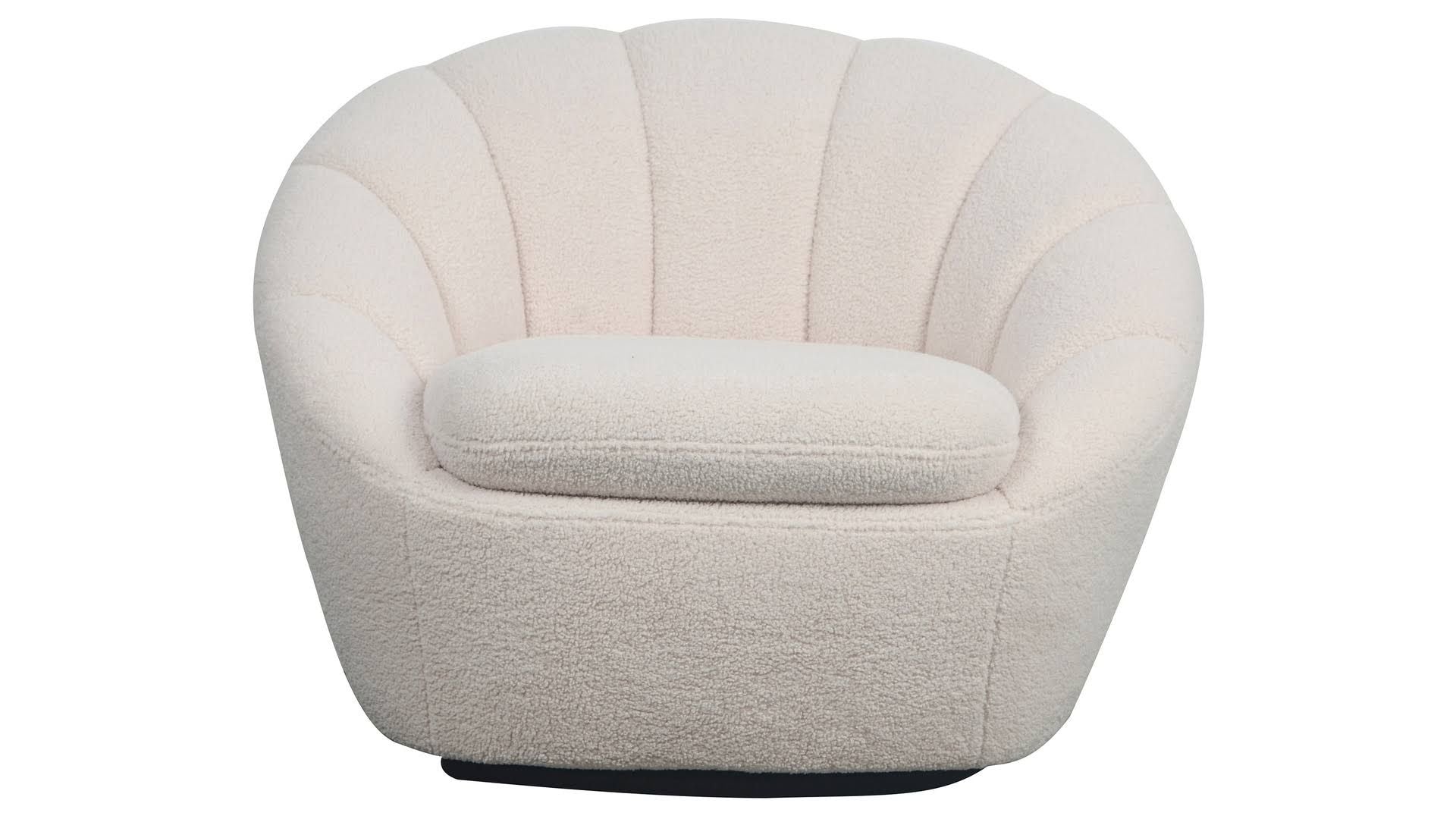 Conforama Bogota swivel armchair in bouclé fabric, colour