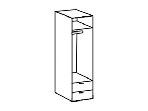 Wardrobe, closet with 1 shelf and 1 hanging rail, white - Length 40 * Height 185 * Depth 54 cm