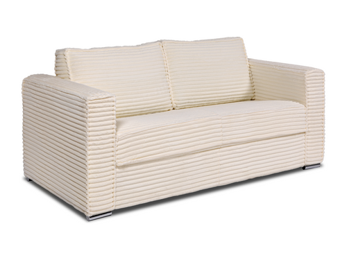 3-seater express convertible sofa in beige wide-wale velvet - 140 cm sleeping area - 18 cm mattress - Mobilierdoux