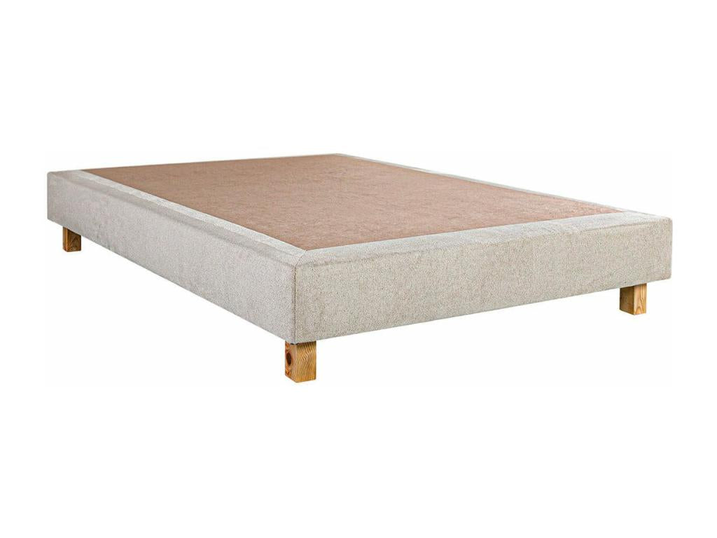 Cosy Furniture - Upholstered Bed Base 160*200 Beige Solid Wood Legs