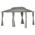 Thira rectangular pergola, slate color, 4x3m, in epoxy-coated steel - Hespéride