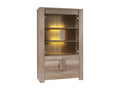 Large display cabinet with 2 glass doors and 2 wooden doors - Decoopale Collection - light oak