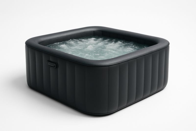 Square inflatable PVC hot tub 180x180x71 cm Black