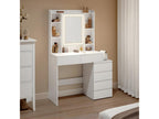 Dressing table with 6 drawers, 7 shelves and 1 white mirror - W97.5 cm