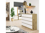 Decoepure K120 Artisan Oak 120 cm 8 drawers with white fronts 120x40x99 cm